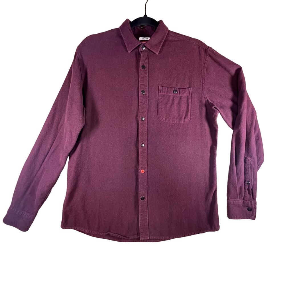 Katin Shirt Mens Large Maroon Flannel Button Up Long Outdoor Surf Skater Large